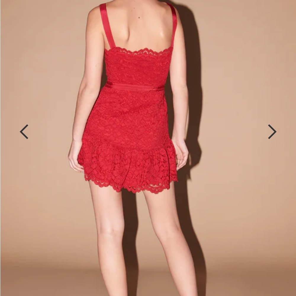 Saylor Verena Red Lace Dress - Picture 4 of 8